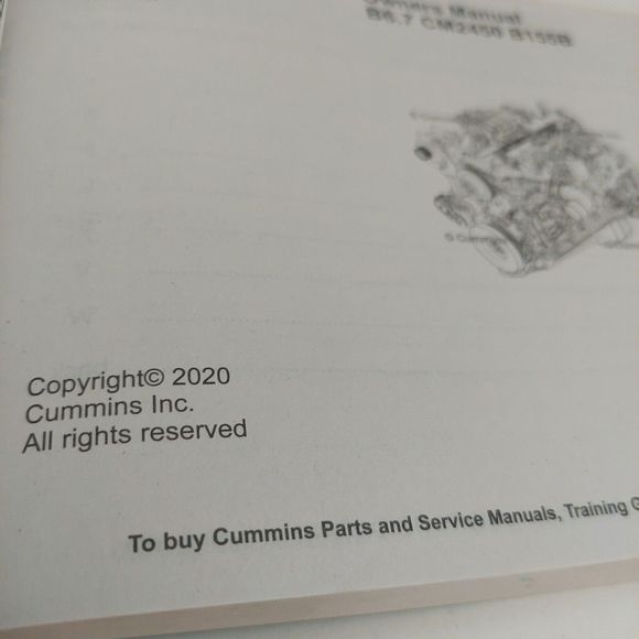 Cummins Owner's Manual B6.7 CM2450 B155B 2020 Edition Engine Maintenance Parts - Picture 5 of 16